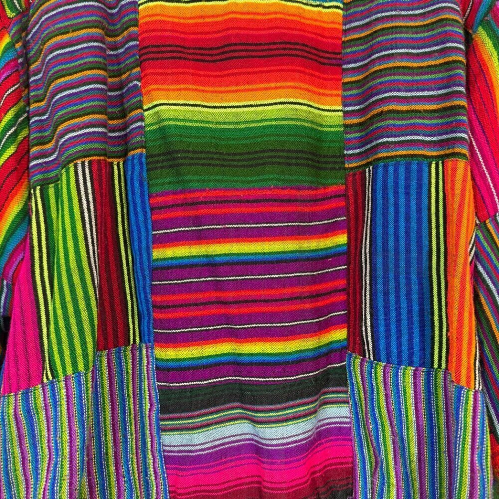 Vintage Patchwork Bomber Jacket 80s Boho Cotton G… - image 6